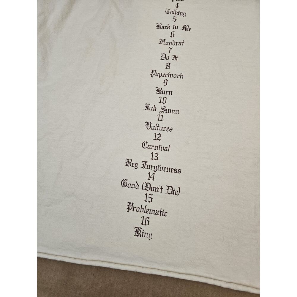 NEW YEEZY YZY Gosha Long Sleeve Vultures Album Box T Shirt Cream Sz 1 S/M Kanye - Picture 8 of 9